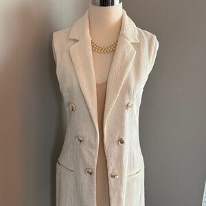 Anthropologie Cartonnier Cream Blazer Vest